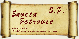 Saveta Petrović vizit kartica